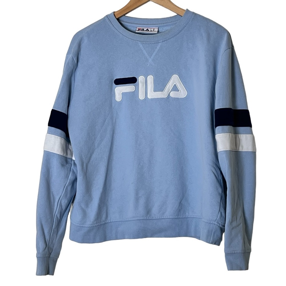 Fila | Blue logo crew neck pullover sweatshirt size extra large
